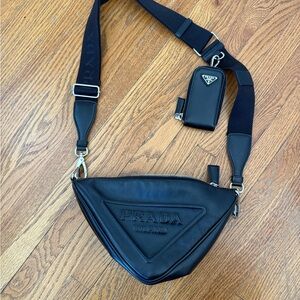 Prada Black Triangle Belt Bag